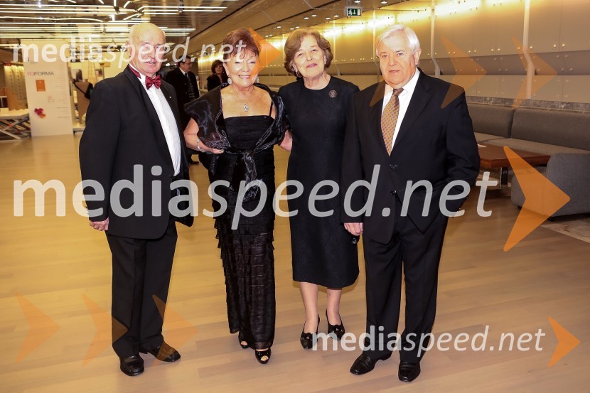  Tone Prosenc;  Tjaša Andree Prosenc, pravnica;  Štefka Kučan;  Milan Kučan, nekdanji predsednik Republike SlovenijeVeliki dobrodelni Lions ples 2014