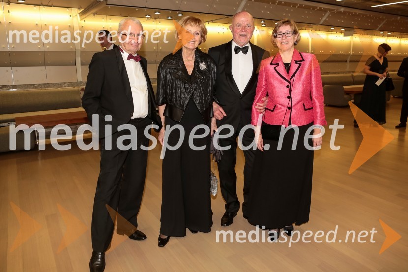 dr. Peter Kamien;  Ana  Žnidaršič;  Joco Žnidaršič, fotograf;  Jasna Šegan, članica Lions klub LjubljanaVeliki dobrodelni Lions ples 2014