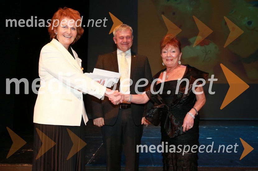  Alenka   Marter, guvernerka Lions Distrikta 129;  Tomaž Butina, predsednik Lions kluba Ljubljana;  Tjaša Andree Prosenc, pravnicaVeliki dobrodelni Lions ples 2014