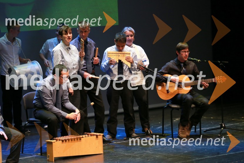 Varovanci VDC Dolfke Boštjančič med izvajanjem glasbenega programaVeliki dobrodelni Lions ples 2014