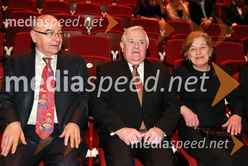  Mitja Rotovnik, direktor Cankarjevega doma;  Milan Kučan, nekdanji predsednik Republike Slovenije;  Štefka KučanVeliki dobrodelni Lions ples 2014