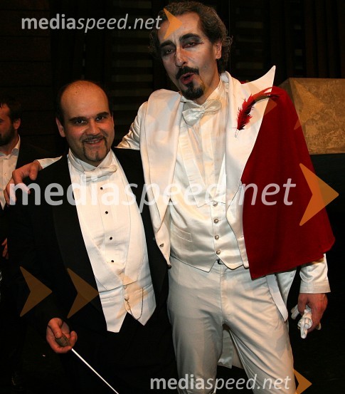 Lorenzo Castriota Skanderbeg, dirigent in Michele Bianchini, operni pevec v vlogi MefistaPremiera opere Faust v SNG Maribor