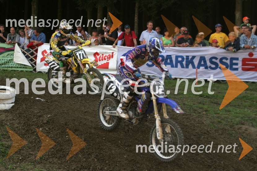 Petr Bartoš, Češka (levo) in Johnathan Banken, BelgijaMOTOKROS, dirka za evropsko prvenstvo do 125ccm