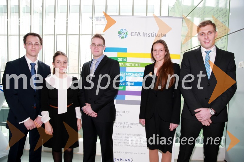 ... ;  Eleni Korovesh,  članica zmagovalne ekipe, Ekonomska fakulteta Ljubljana;  Luka Vidovič,  član zmagovalne ekipe, Ekonomska fakulteta Ljubljana ;  Taja Mohorčič, članica zmagovalne ekipe, Ekonomska fakulteta Ljubljana;  Nace Novak, član zmagovalne ekipe, Ekonomska fakulteta LjubljanaCFA Institute Research Challenge Slovenija