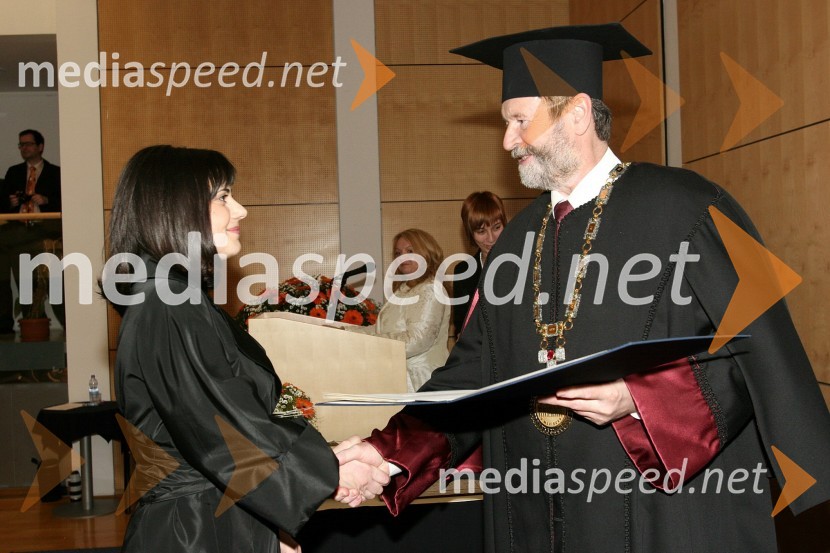 Dr. Lidija Hauptman in dr. Ivan Rozman, rektor Univerze v MariboruPromocija doktorjev znanosti Univerze v Mariboru, Marec 2007