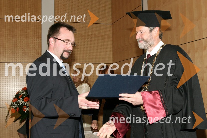 Dr. Marko Podberšič in dr. Ivan Rozman, rektor Univerze v MariboruPromocija doktorjev znanosti Univerze v Mariboru, Marec 2007