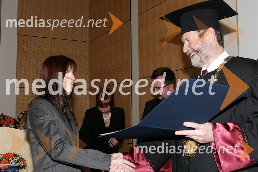 Dr. Martina Orlando Bonaca in dr. Ivan Rozman, rektor Univerze v MariboruPromocija doktorjev znanosti Univerze v Mariboru, Marec 2007