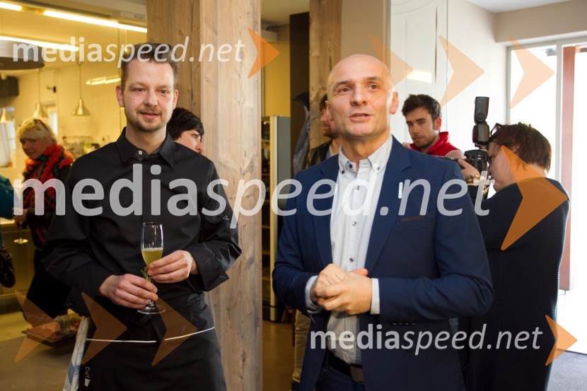  Bine Volčič, kuhar;  Branko Čakarmiš,  programski direktor Pro PlusaPOP meni z mojstri zabave in okusov