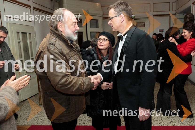  Karpo Godina, režiser;   Igor  Samobor, ravnatelj SNG Drama LjubljanaMedeja, premiera predstave Drama Ljubljana