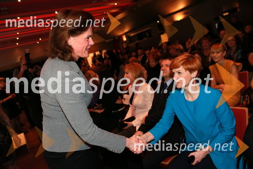 mag. Alenka Bratušek, predsednica vlade Republike Slovenije;  Dragica  Grilj, direktorica trženja, Delo d.d.Ona 365 za leto 2013 je Jolka Milič