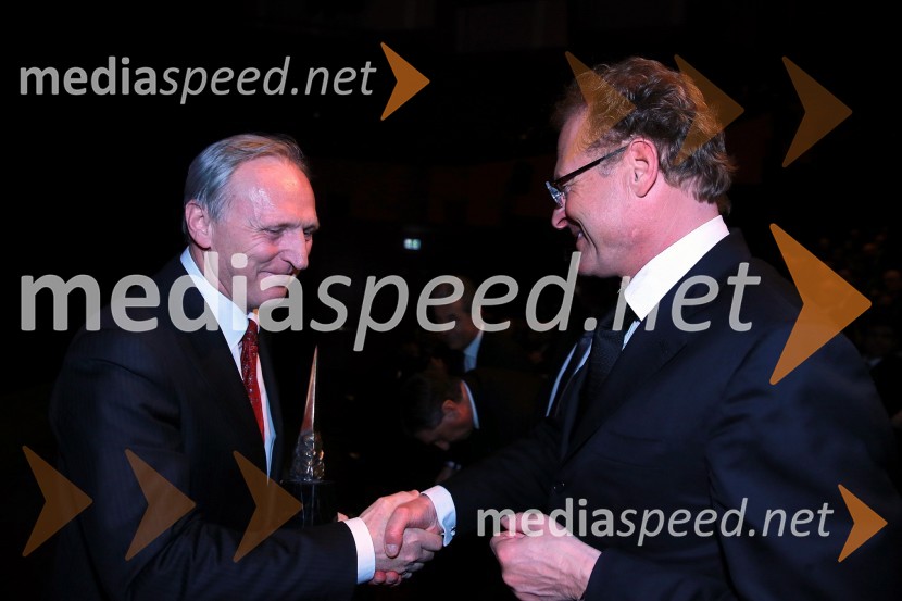 dr. Otmar Zorn, generalni direktor Iskra Zaščite d.o.o.;  Janez  Škrabec, direktor Riko d.o.o.46. podelitev nagrad Gospodarske zbornice Slovenije