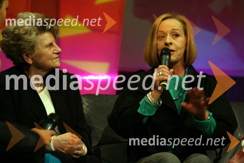 Zora Tomič, predsednica UNICEF-a in Milena Župančič, igralka in ambasadorka UNICEF-aDobrodelni koncert UNICEF
