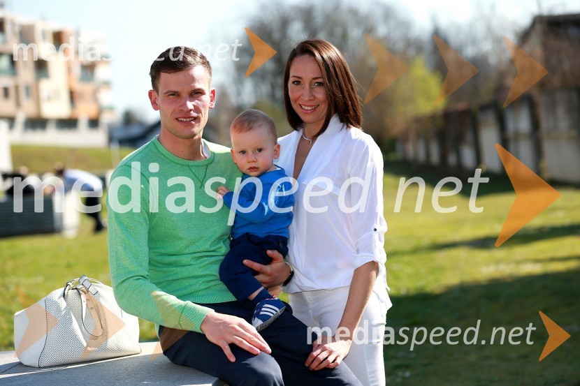  Matej Žagar, speedwayist;  Felix Žagar;  Aleksandra KozłowskaMatej Žagar z družino
