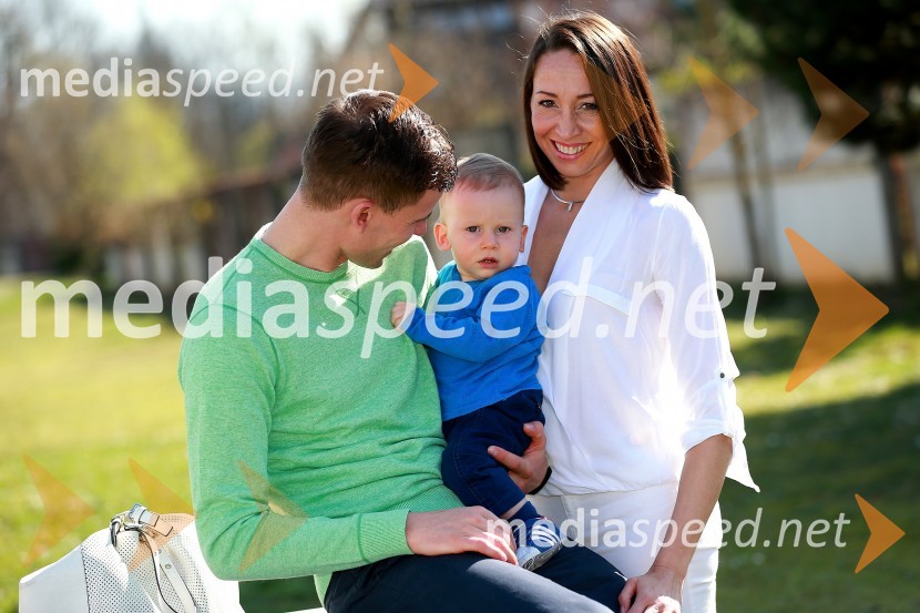  Matej Žagar, speedwayist;  Felix Žagar;  Aleksandra KozłowskaMatej Žagar z družino