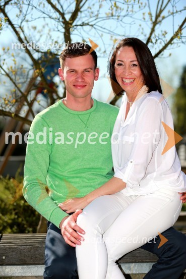  Matej Žagar, speedwayist;  Aleksandra KozłowskaMatej Žagar z družino