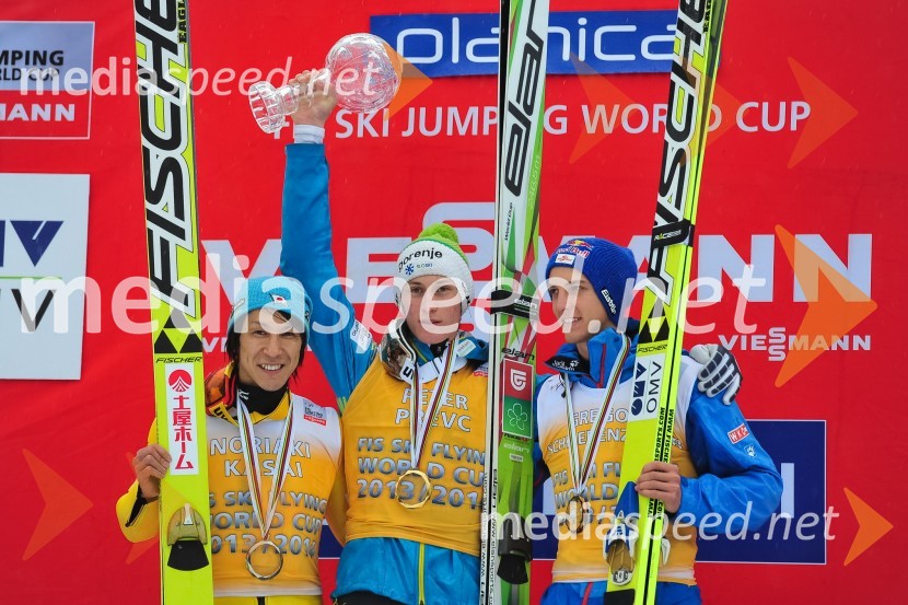  Noriaki Kasai, smučarski skakalec;  Peter  Prevc, smučarski skakalec;  Gregor Schlierenzauer, smučarski skakalecPlanica 2014, nedelja, tekma