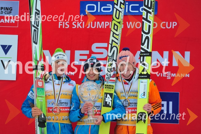  Peter  Prevc, smučarski skakalec;  Kamil Stoch, smučarski skakalec;  Severin Freund, smučarski skakalecPlanica 2014, nedelja, tekma