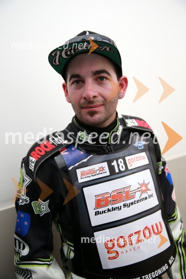  Grant Tregoning, speedwayist (Nova Zelandija)Speedway GP 2014, VN Nova Zelandija, uradna predstavitev voznikov in prvi prosti trening