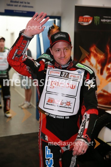  Chris Harris, speedwayist (Velika Britanija)Speedway GP 2014, VN Nova Zelandija, uradna predstavitev voznikov in prvi prosti trening