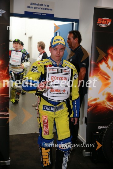  Kenneth Bjerre, speedwayist (Danska)Speedway GP 2014, VN Nova Zelandija, uradna predstavitev voznikov in prvi prosti trening