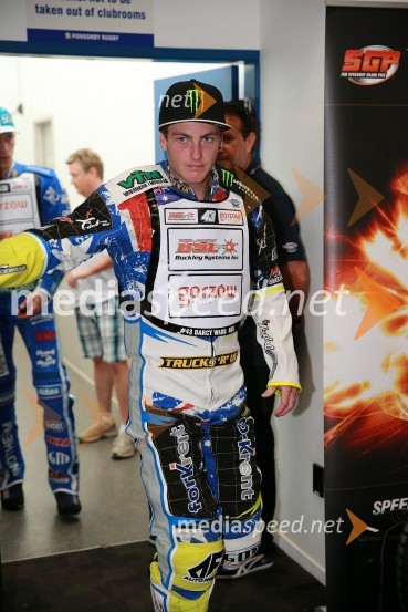  Darcy  Ward, speedwayist (Avstralija)Speedway GP 2014, VN Nova Zelandija, uradna predstavitev voznikov in prvi prosti trening
