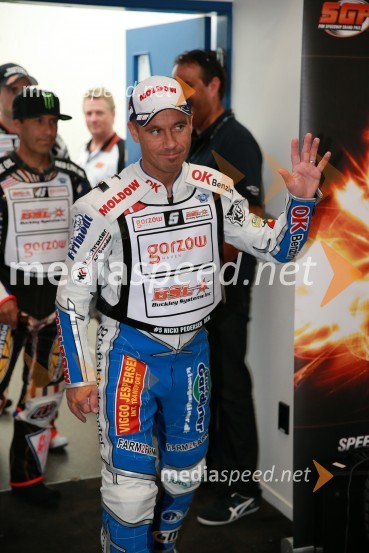  Nicki  Pedersen, speedwayist (Danska)Speedway GP 2014, VN Nova Zelandija, uradna predstavitev voznikov in prvi prosti trening