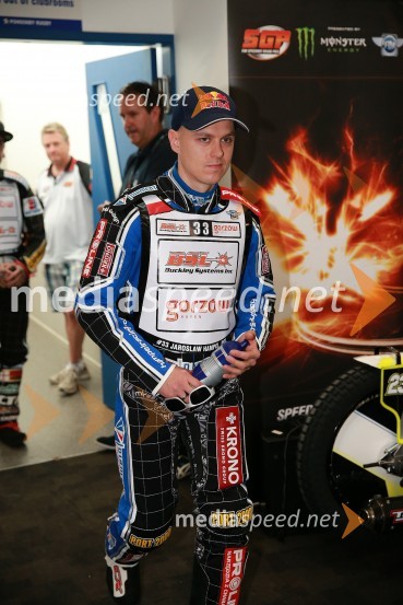  Jaroslaw  Hampel, speedwayist (Poljska)Speedway GP 2014, VN Nova Zelandija, uradna predstavitev voznikov in prvi prosti trening
