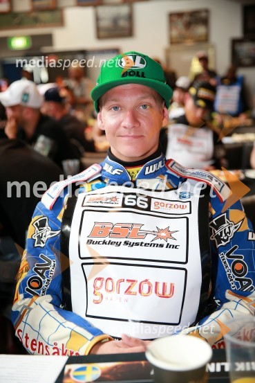  Fredrik  Lindgren, speedwayist (Švedska)Speedway GP 2014, VN Nova Zelandija, uradna predstavitev voznikov in prvi prosti trening