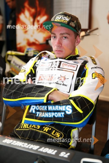 Troy Batchelor, speedwayist (Avstralija)Speedway GP 2014, VN Nova Zelandija, uradna predstavitev voznikov in prvi prosti trening
