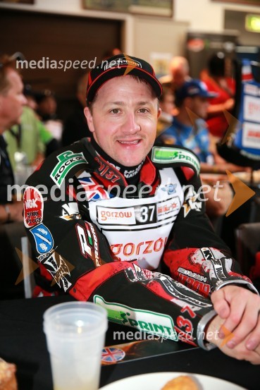  Chris Harris, speedwayist (Velika Britanija)Speedway GP 2014, VN Nova Zelandija, uradna predstavitev voznikov in prvi prosti trening