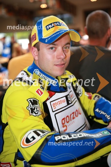  Kenneth Bjerre, speedwayist (Danska)Speedway GP 2014, VN Nova Zelandija, uradna predstavitev voznikov in prvi prosti trening