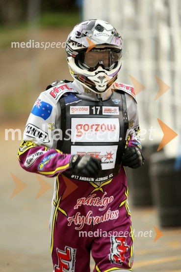  Andrew  Aldridge, speedwayist (Nova Zelandija)Speedway GP 2014, VN Nova Zelandija, uradna predstavitev voznikov in prvi prosti trening