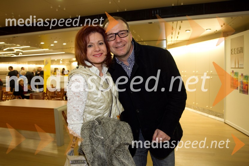  Simona  Vodopivec Franko, voditeljica;  Jure  Franko, nekdanji smučarČista norišnica, premiera komedije