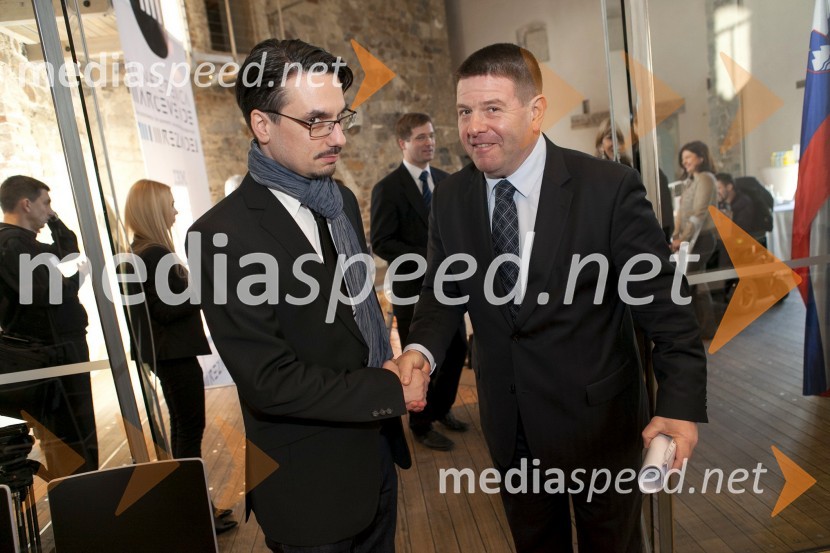  Tomaž  Jaklitsch, Mreža idej;  Peter  Frankl, direktor in urednik časnika FinanceMreža idej: konferenca Marčeve ide