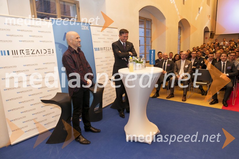  Jeff  Jonas, IBM Fellow;  Borut Pahor, predsednik Republike SlovenijeMreža idej: konferenca Marčeve ide