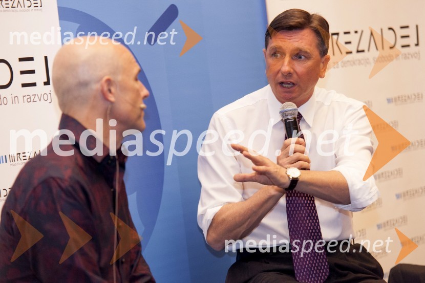  Jeff  Jonas, IBM Fellow;  Borut Pahor, predsednik Republike SlovenijeMreža idej: konferenca Marčeve ide