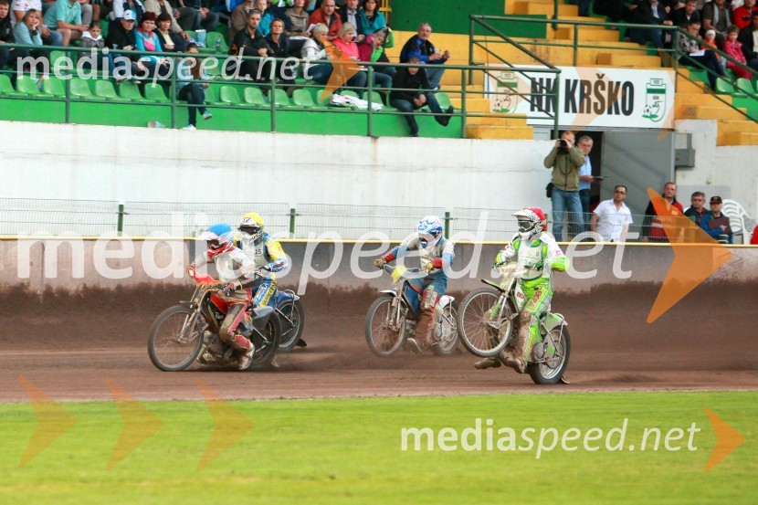  Aleksander Čonda, ST Lendava;  Matic Voldrih, AMTK Ljubljana;  Aljoša Remih;  Maks Gregorič, AMTK LjubljanaVelikonočni ponedeljek v Krškem v znamenju speedwaya