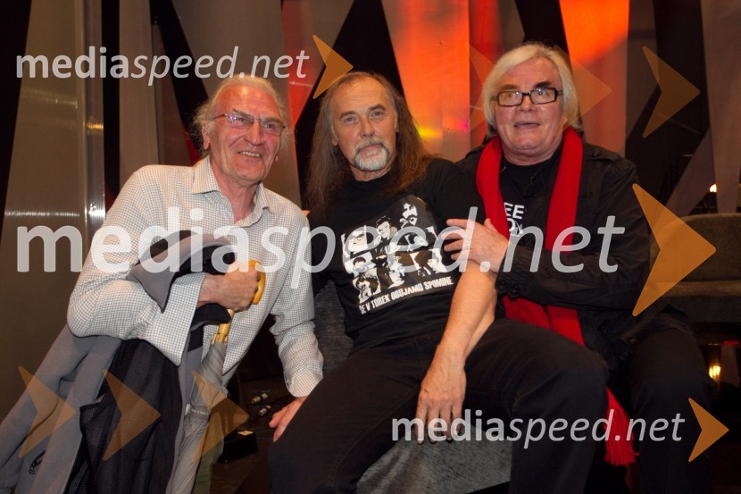  Djuro Penzeš, Bele vrane;  Dragan  Bulič, glasbeni urednik;  Lado  Leskovar, pevec in ambasador UnicefŠTOS - 35 let, obletnica oddaje z Draganom Buličem