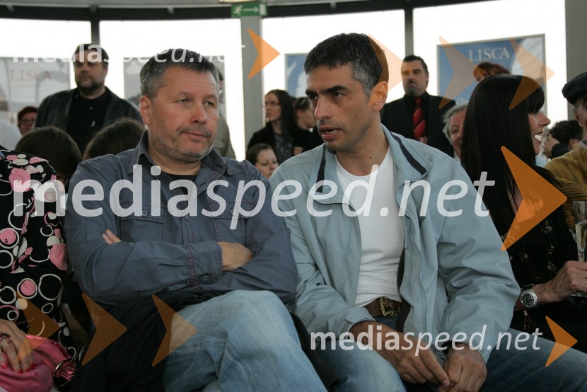 Tomi Zoroja, nekdanji fant Iris Mulej, Miss Slovenije 2006 in Bojan PožarModna revija Lisca v ljubljanskem Emporiumu