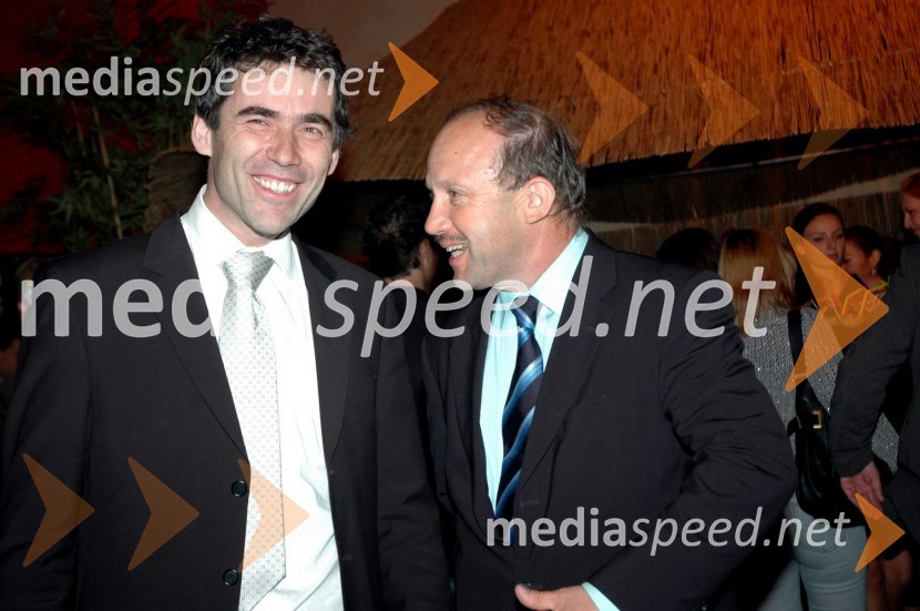 Sergej Racman, predsednik uprave Koloseja in Aljoša Tomaž, predsednik uprave zavarovalnice Adriatic SlovenicaOtvoritev Casino Rio v areni Vodafone