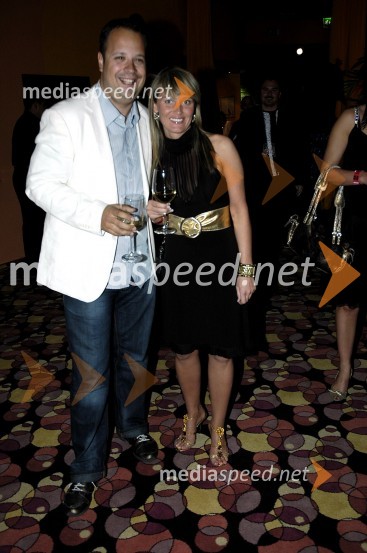 Mark Žitnik, solastnik Paprika TV in Laura Ceglar, Casino KongoOtvoritev Casino Rio v areni Vodafone