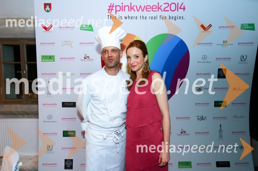  Uroš Mijalović, šef kuhinje, Restavracija Arboretum;  Mojca Mavec, voditeljicaPink week 2014, spremljanje izbora pesmi za evrovizijo