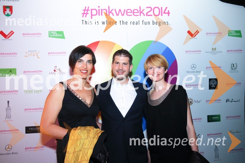  Petra Florjančič, Terme Krka;  Miha Lobnik, sociolog;  Maja Bele, Terme KrkaPink week 2014, spremljanje izbora pesmi za evrovizijo