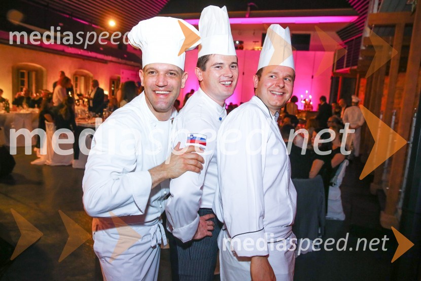  Uroš Mijalović, šef kuhinje, Restavracija Arboretum;  Simon Bertoncelj, šef kuhinje, Hotel Toplice Bled;  Dejan Pavlič, glavni grajski kuhar, Grad OtočecPink week 2014, spremljanje izbora pesmi za evrovizijo