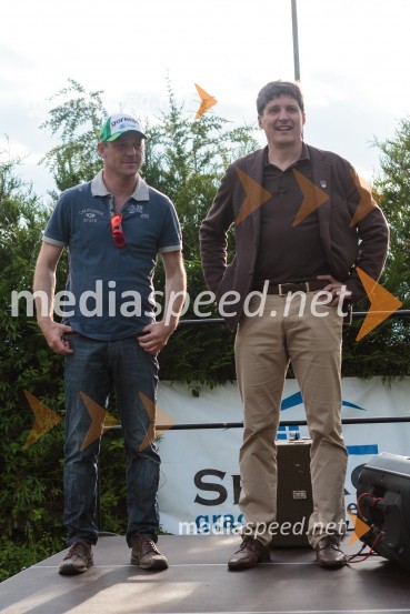 dr. Jurij  Žurej, direktor Smučarske zveze Slovenije; mag. Borut Sajovic, župan občine TržičStari orli, tradicionalno srečanje skakalcev