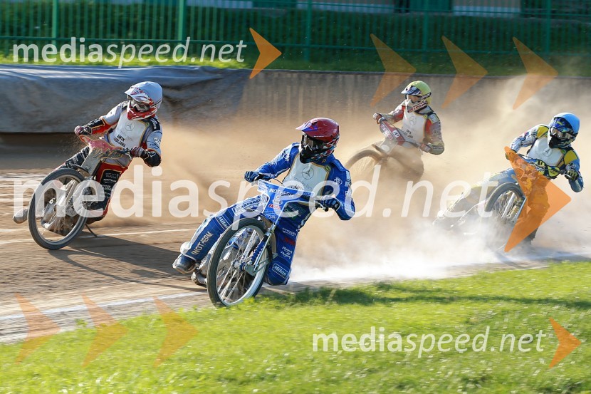  Aleksander Čonda, ST Lendava;  Matej Žagar, speedwayist (Slovenija);  Denis Stojš, speedwayist;  Matic Voldrih, AMTK LjubljanaŽagar v Ljubljani zmagovalec uvoda v državno prvenstvo, hud padec Kukovice in Cvetka