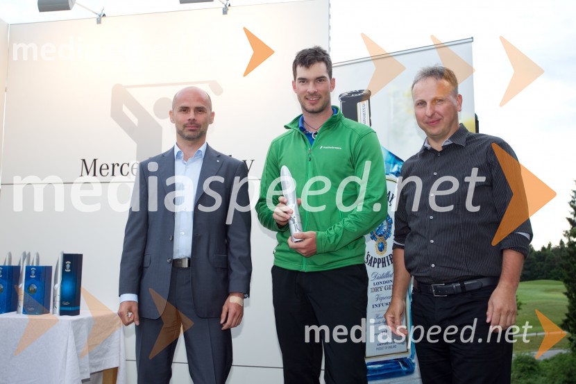  Andrej Bergant, direktor prodaje pri Autocommerce;  Mark Trobec;  Gregor Fric, Merit InternationalMercedes Trophy, golf turnir