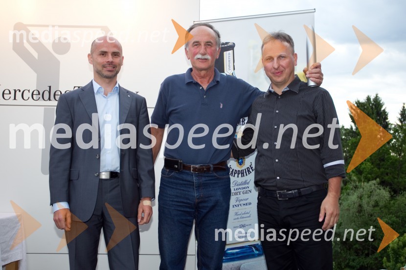  Andrej Bergant, direktor prodaje pri Autocommerce;  Anto Tadič;  Gregor Fric, Merit InternationalMercedes Trophy, golf turnir