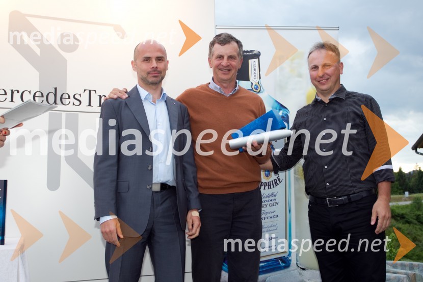  Andrej Bergant, direktor prodaje pri Autocommerce;  Jože Papič;  Gregor Fric, Merit InternationalMercedes Trophy, golf turnir