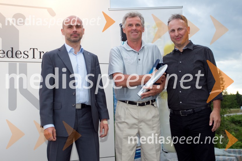  Andrej Bergant, direktor prodaje pri Autocommerce;  Brane Svetlin;  Gregor Fric, Merit InternationalMercedes Trophy, golf turnir